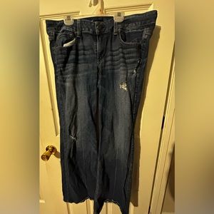 American Eagle hipster jeans. Size 14, long length and stretch fit.  Flare leg